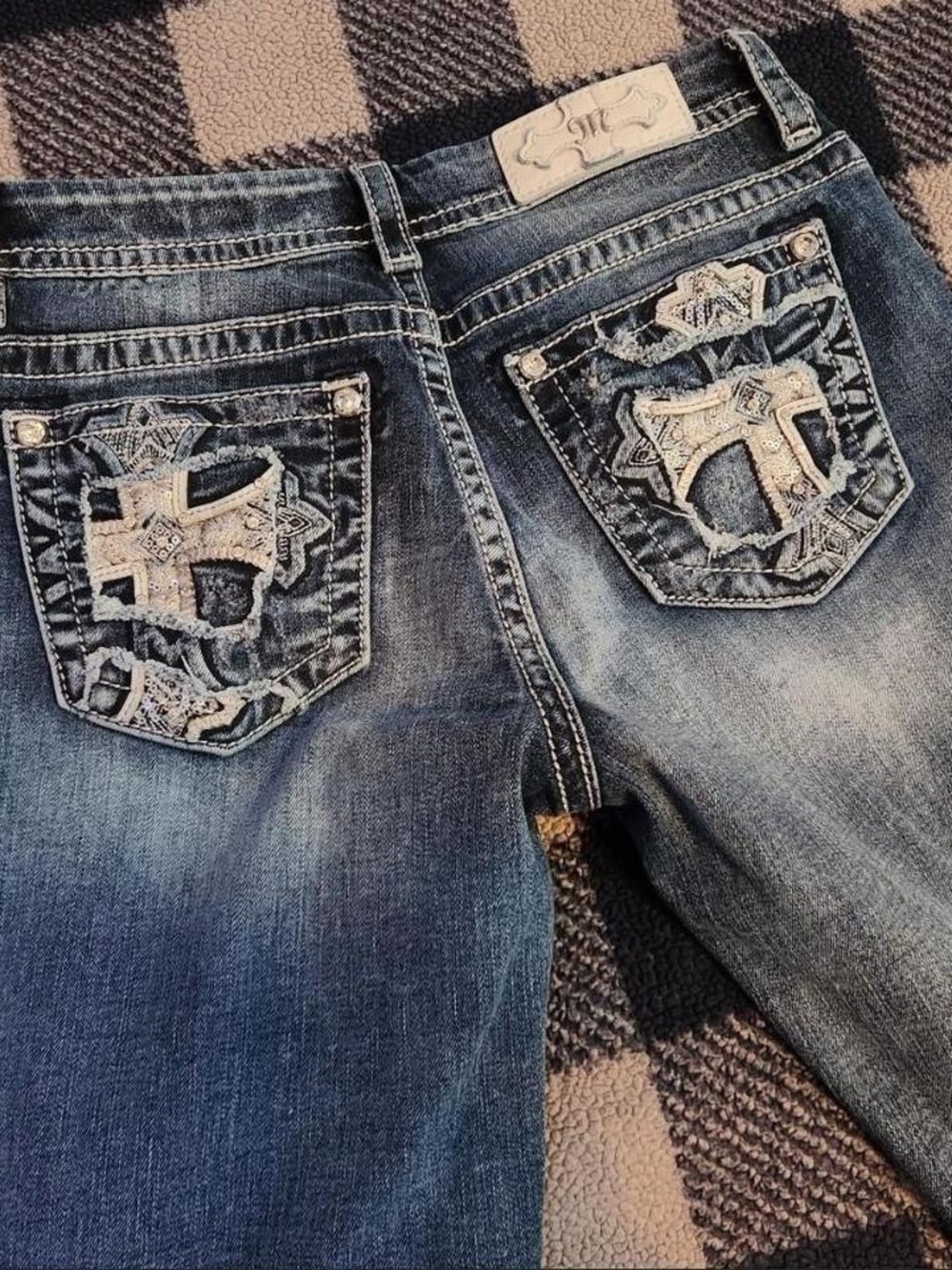 Y2k mcbling miss me jeans capris